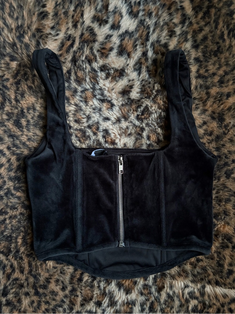 Black Velvet Crop Bustier Crop Top Forever 21 small - Picture 7 of 7